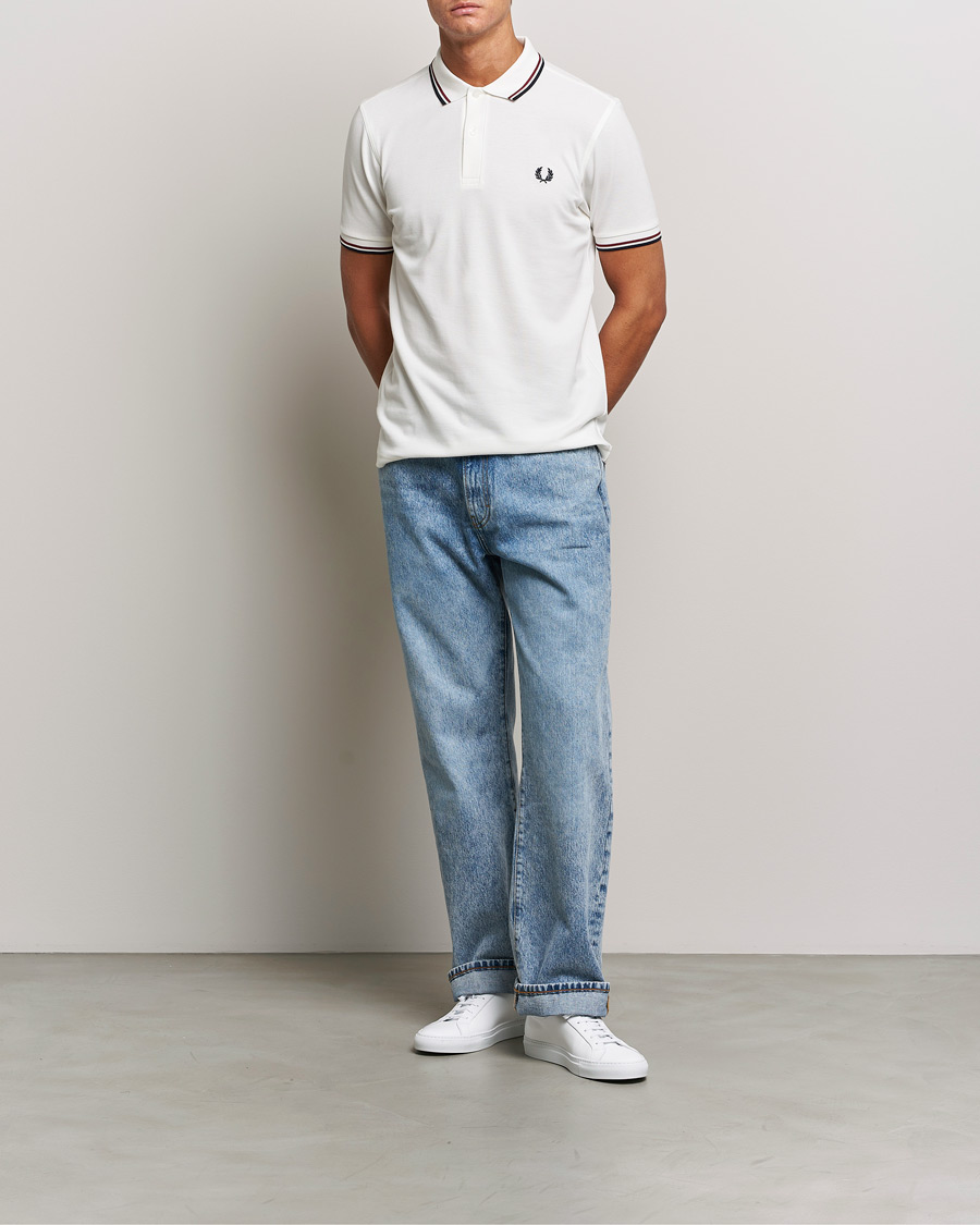Herr | Pikéer | Fred Perry | Twin Tipped Polo Shirt Snow White