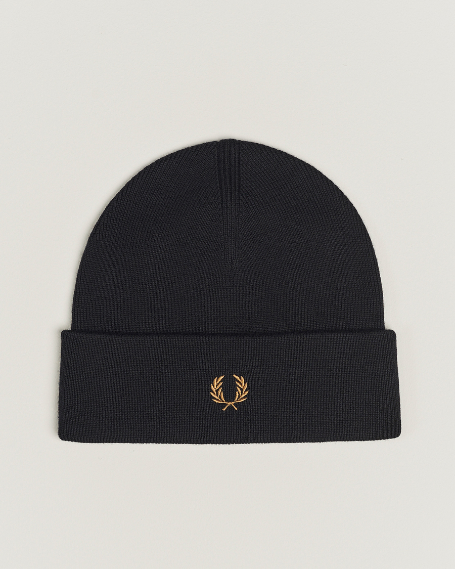 Herr | Fred Perry Merino Wool Beanie Black | Fred Perry | Merino Wool Beanie Black