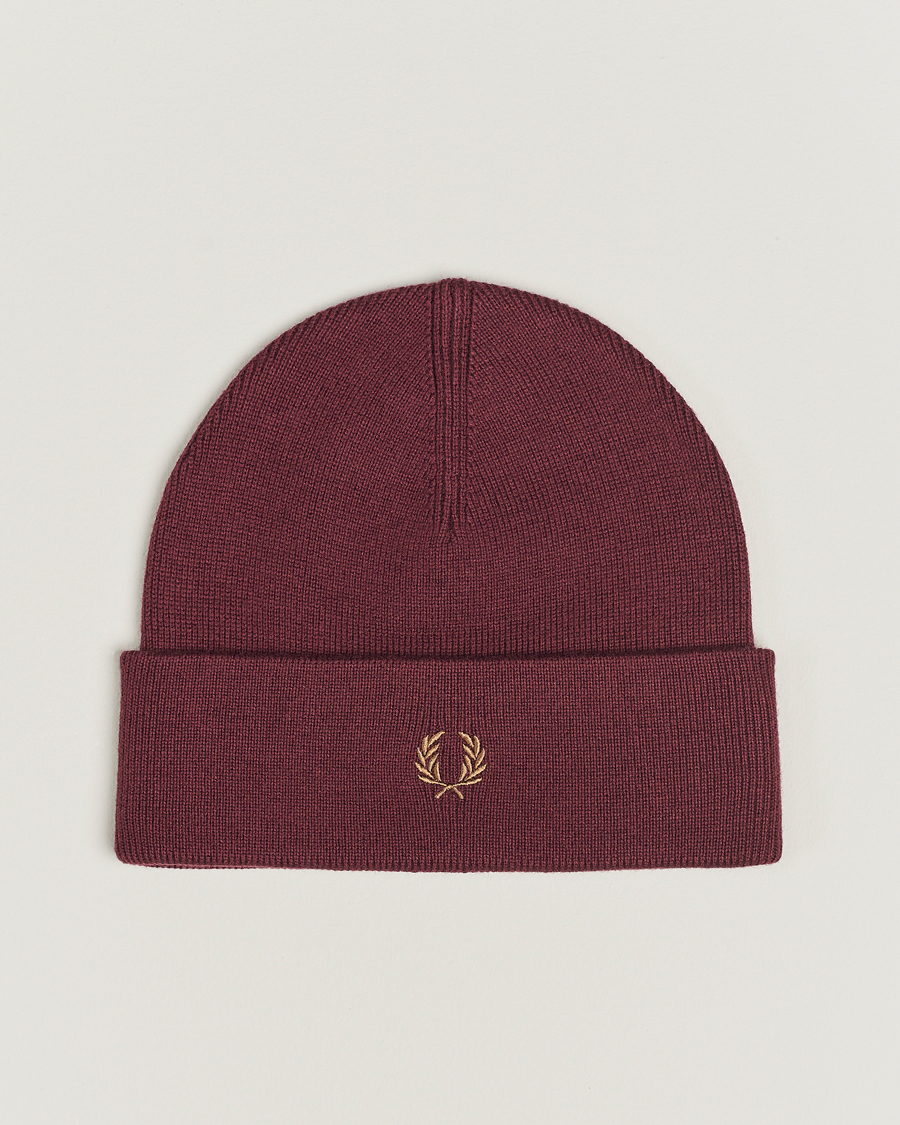 Herr | Fred Perry Merino Wool Beanie Oxblood | Fred Perry | Merino Wool Beanie Oxblood