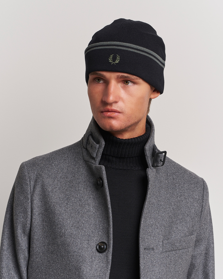 Herr | Fred Perry Twin Tipped Merino Beanie Black | Fred Perry | Twin Tipped Merino Beanie Black
