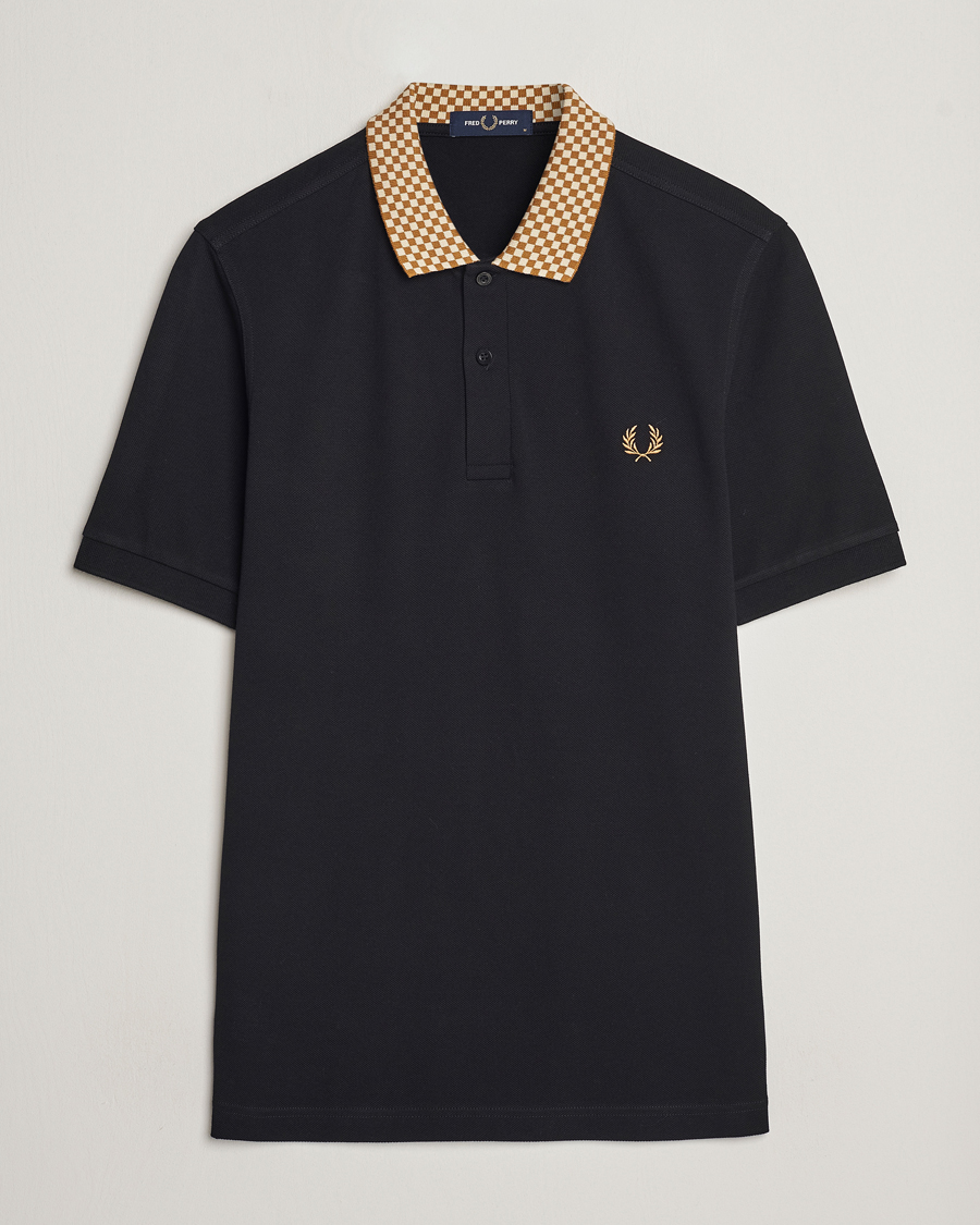 Herr | Pikéer | Fred Perry | Checkboard Collar Polo Black