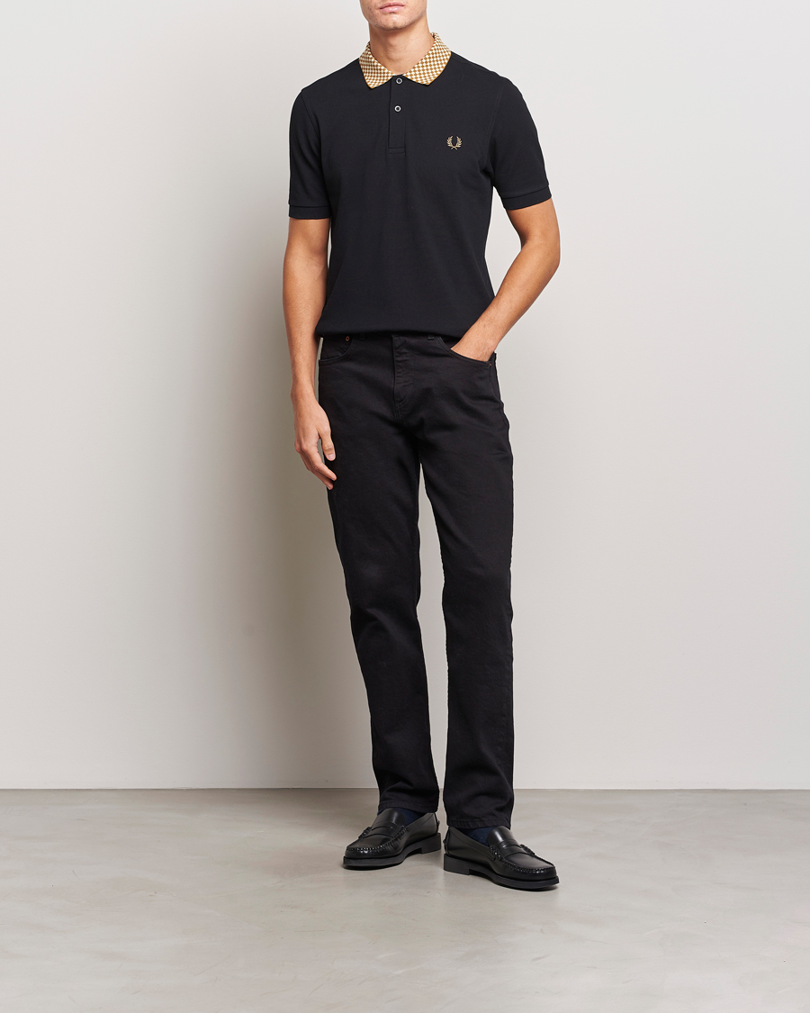 Herr | Pikéer | Fred Perry | Checkboard Collar Polo Black