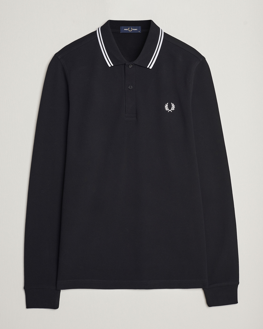 Herr | Fred Perry | Fred Perry | Long Sleeve Twin Tipped Shirt Black