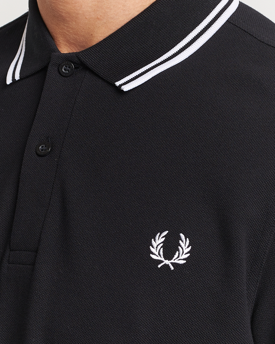 Herr | Pikéer | Fred Perry | Long Sleeve Twin Tipped Shirt Black