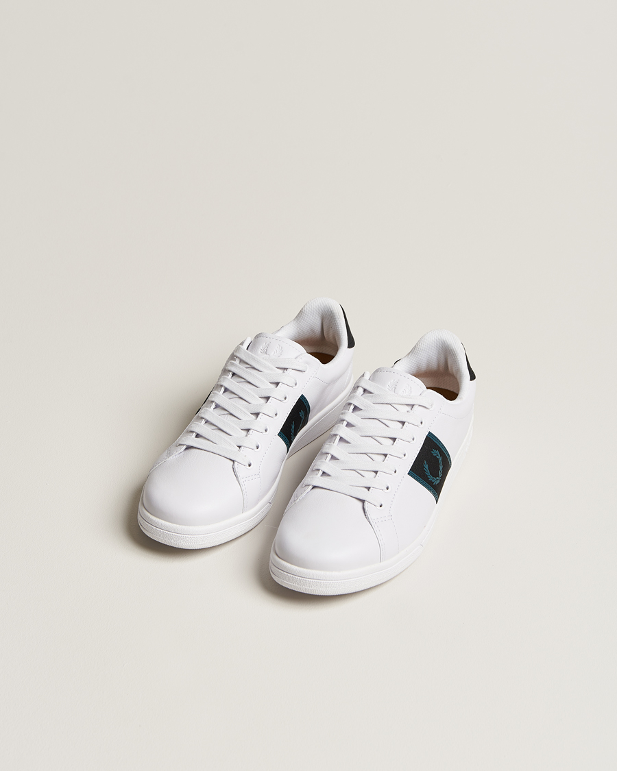 Herr |  | Fred Perry | B721 Leather Sneaker White/Petrol Blue