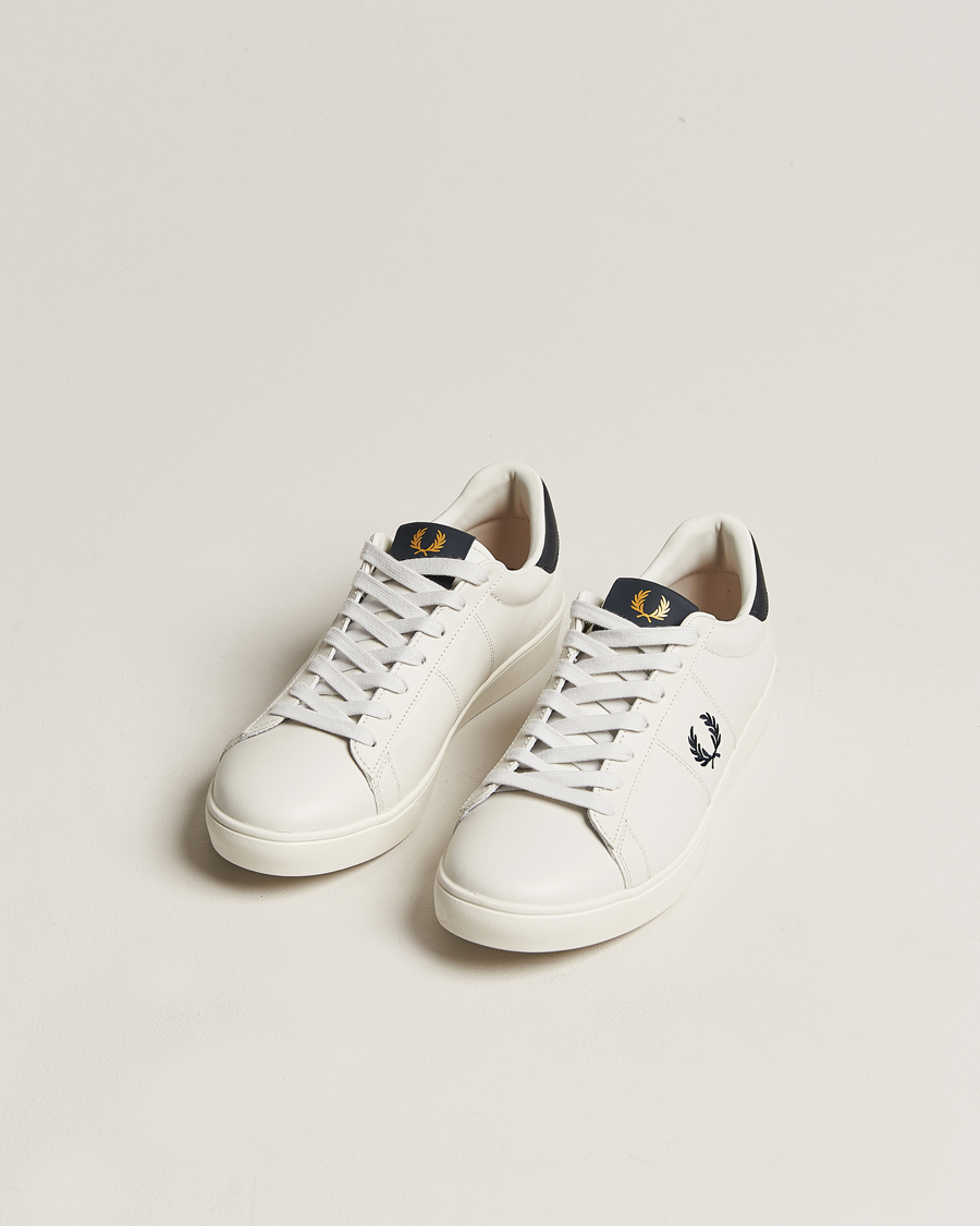 Herr | Fred Perry | Fred Perry | Spencer Leather Sneakers Porcelain/Navy