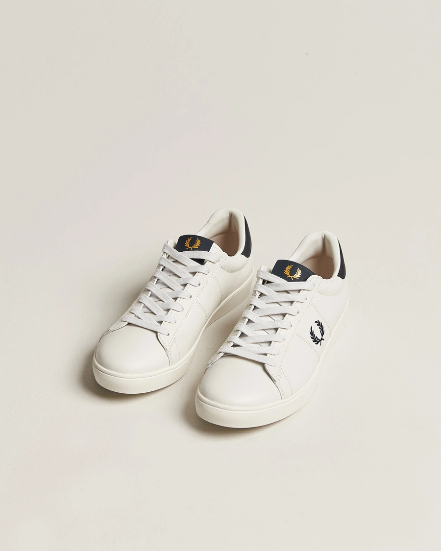 Herr | Best of British | Fred Perry | Spencer Leather Sneakers Porcelain/Navy