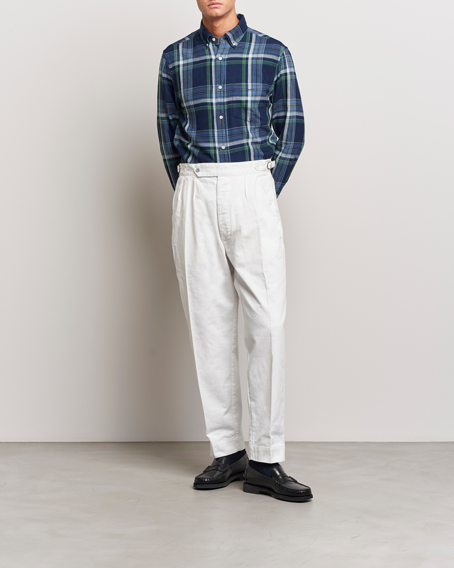 Herr | Skjortor | GANT | Regular Fit Twill Checked Shirt Dark Indigo
