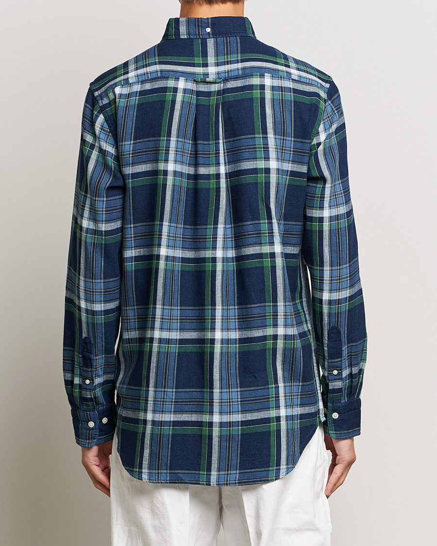 Herr | Skjortor | GANT | Regular Fit Twill Checked Shirt Dark Indigo