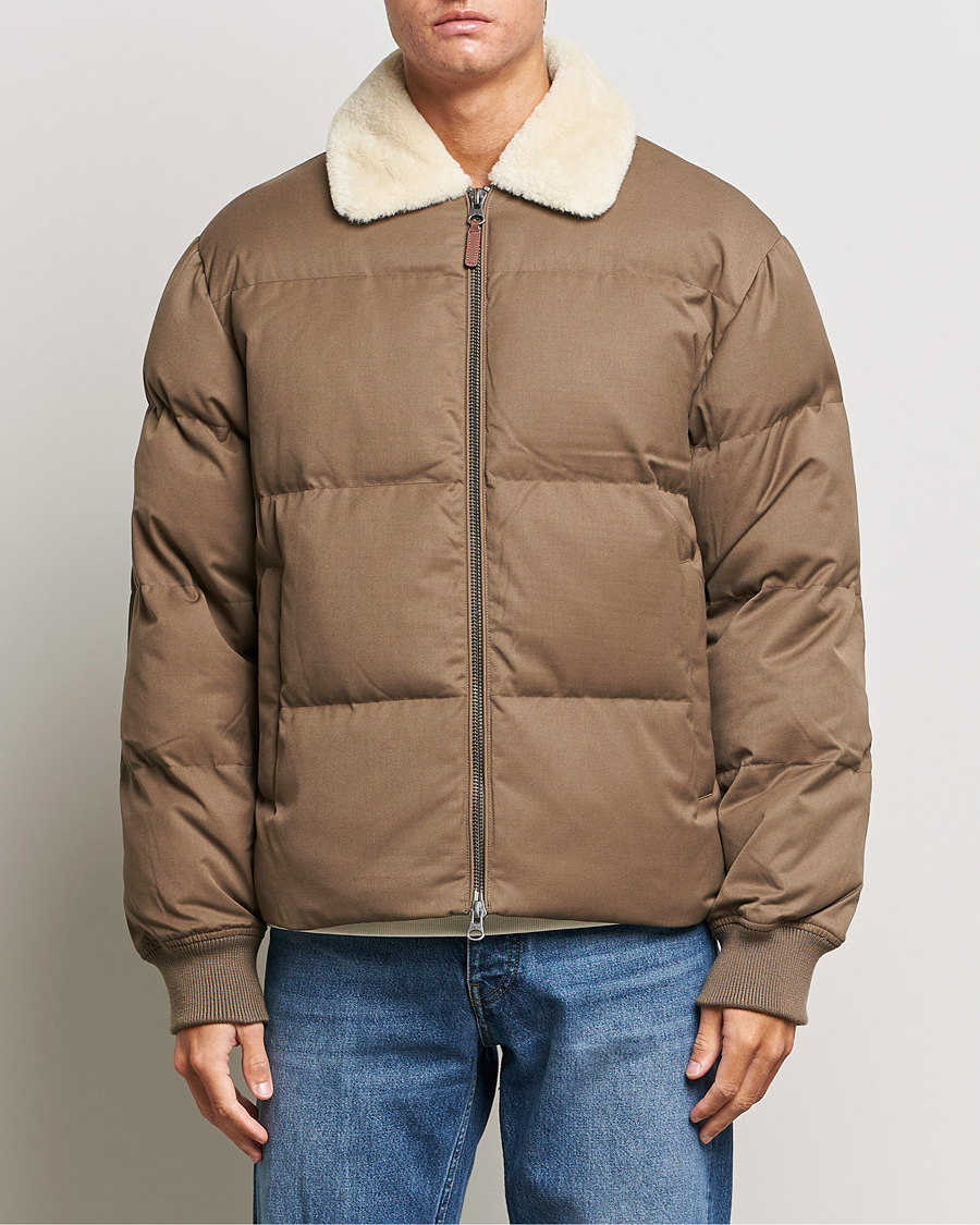 Herr | Jackor | GANT | Padded Flannel Puffer Jacket Desert Brown