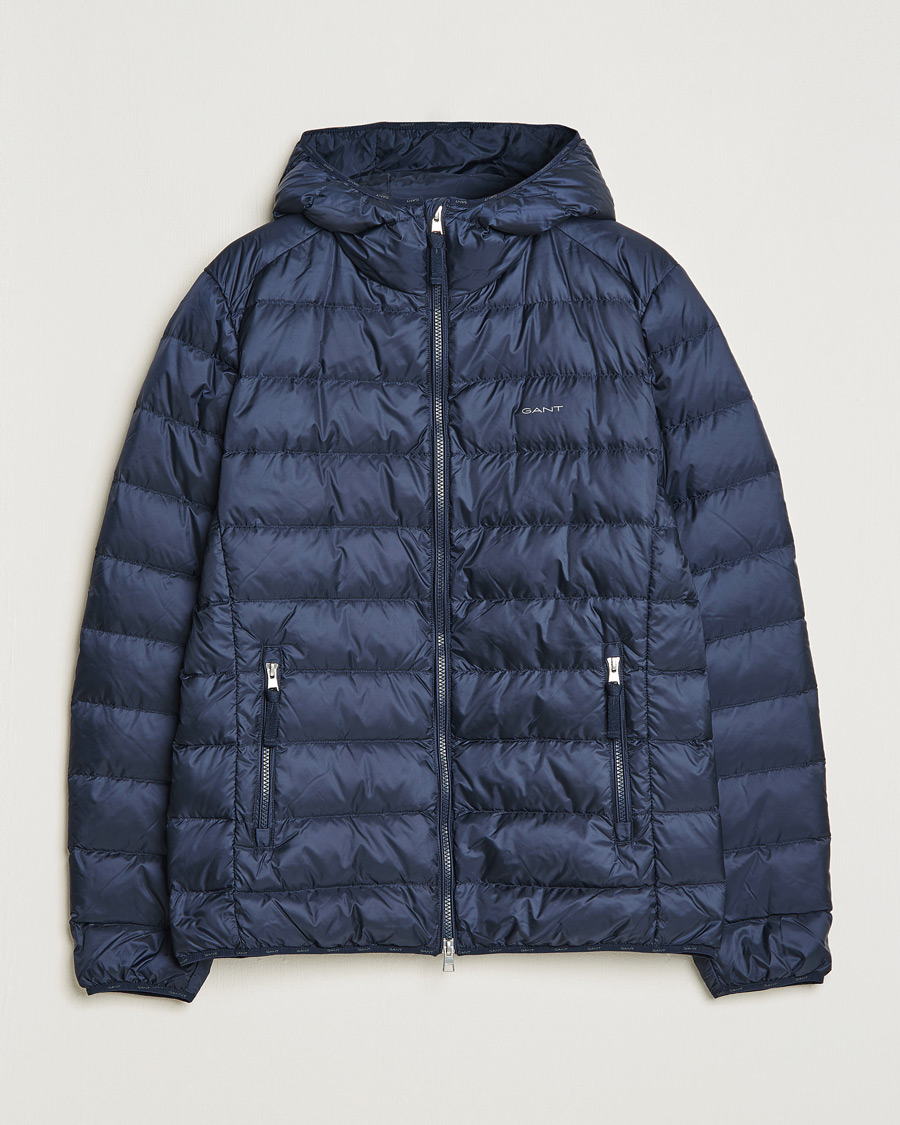 Herr | Jackor | GANT | Light Down Hooded Jacket Evening Blue