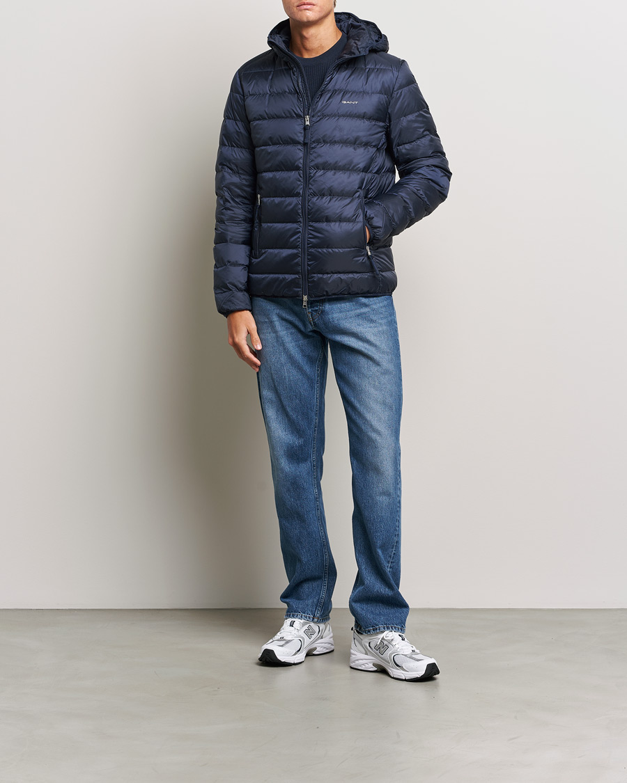 Herr | Jackor | GANT | Light Down Hooded Jacket Evening Blue