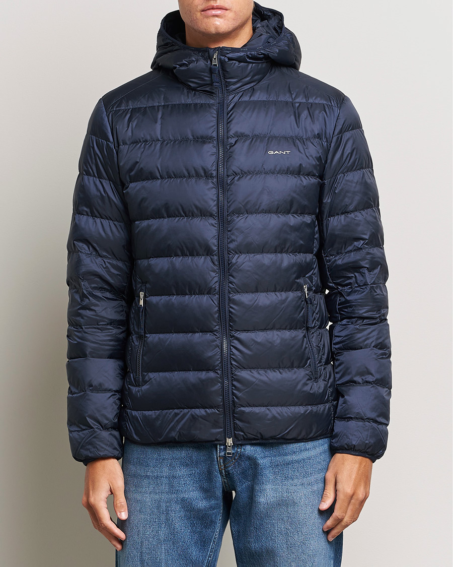 Herr | Jackor | GANT | Light Down Hooded Jacket Evening Blue