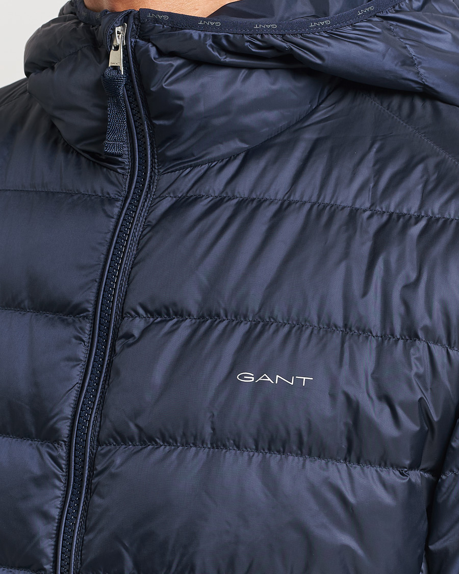 Herr | Jackor | GANT | Light Down Hooded Jacket Evening Blue