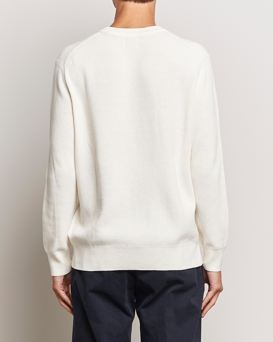 Herr | Tröjor | GANT | Cotton/Wool Rib Knitted Crew Neck Cream