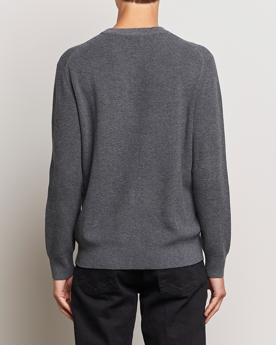 Herr | Tröjor | GANT | Cotton/Wool Rib Knitted Crew Neck Antrachite Melange