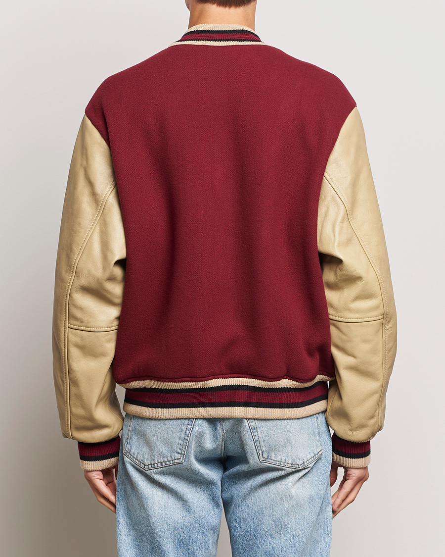 Herr | Jackor | GANT | Padded Varsity Jacket Red/Beige