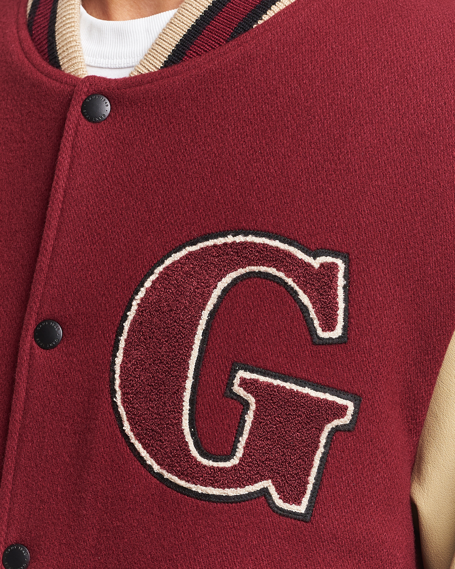 Herr | Jackor | GANT | Padded Varsity Jacket Red/Beige