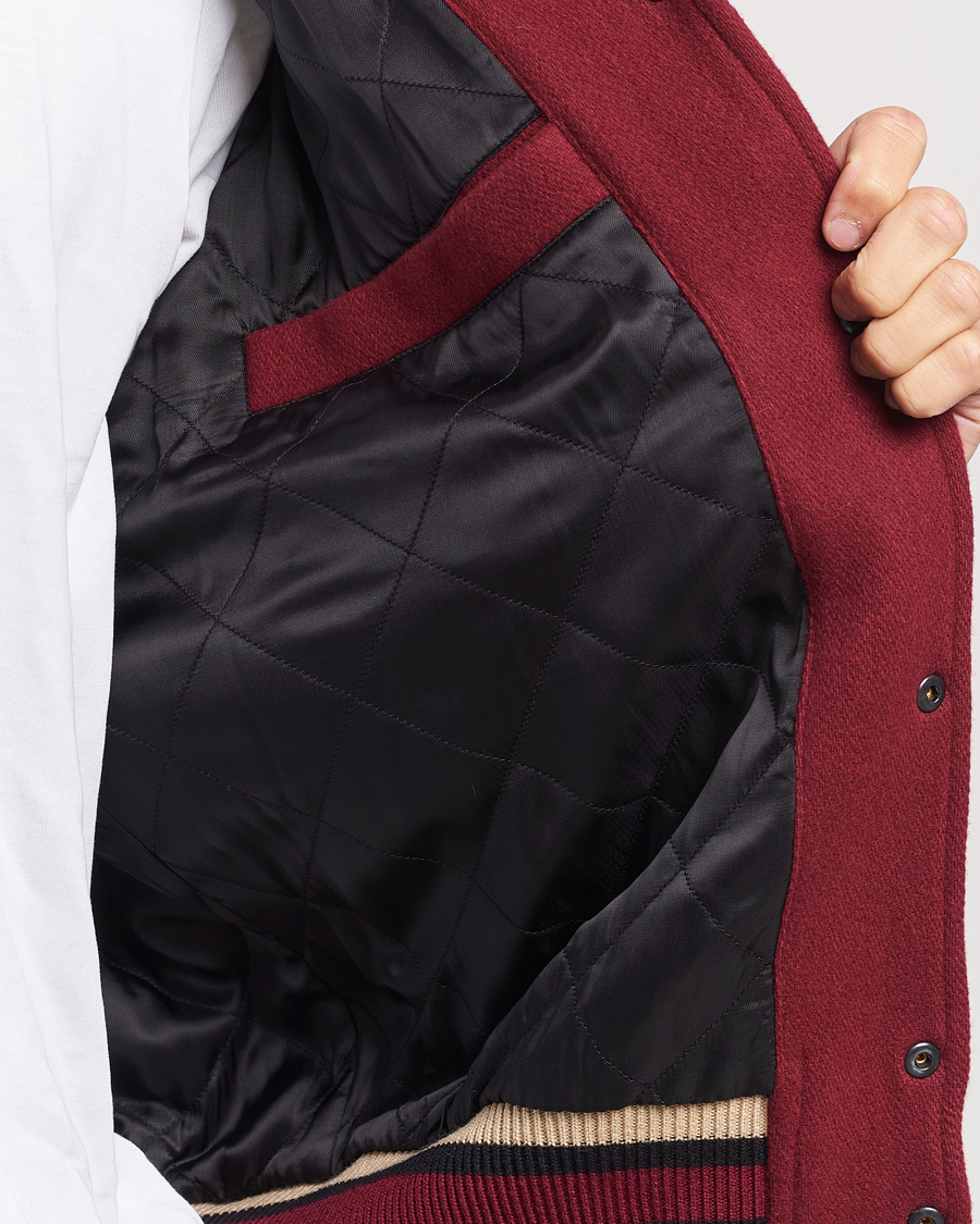 Herr | Jackor | GANT | Padded Varsity Jacket Red/Beige