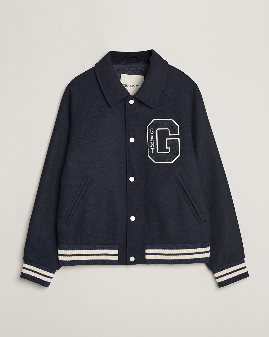 Herr | Jackor | GANT | Wool Varsity Jacket Evening Blue