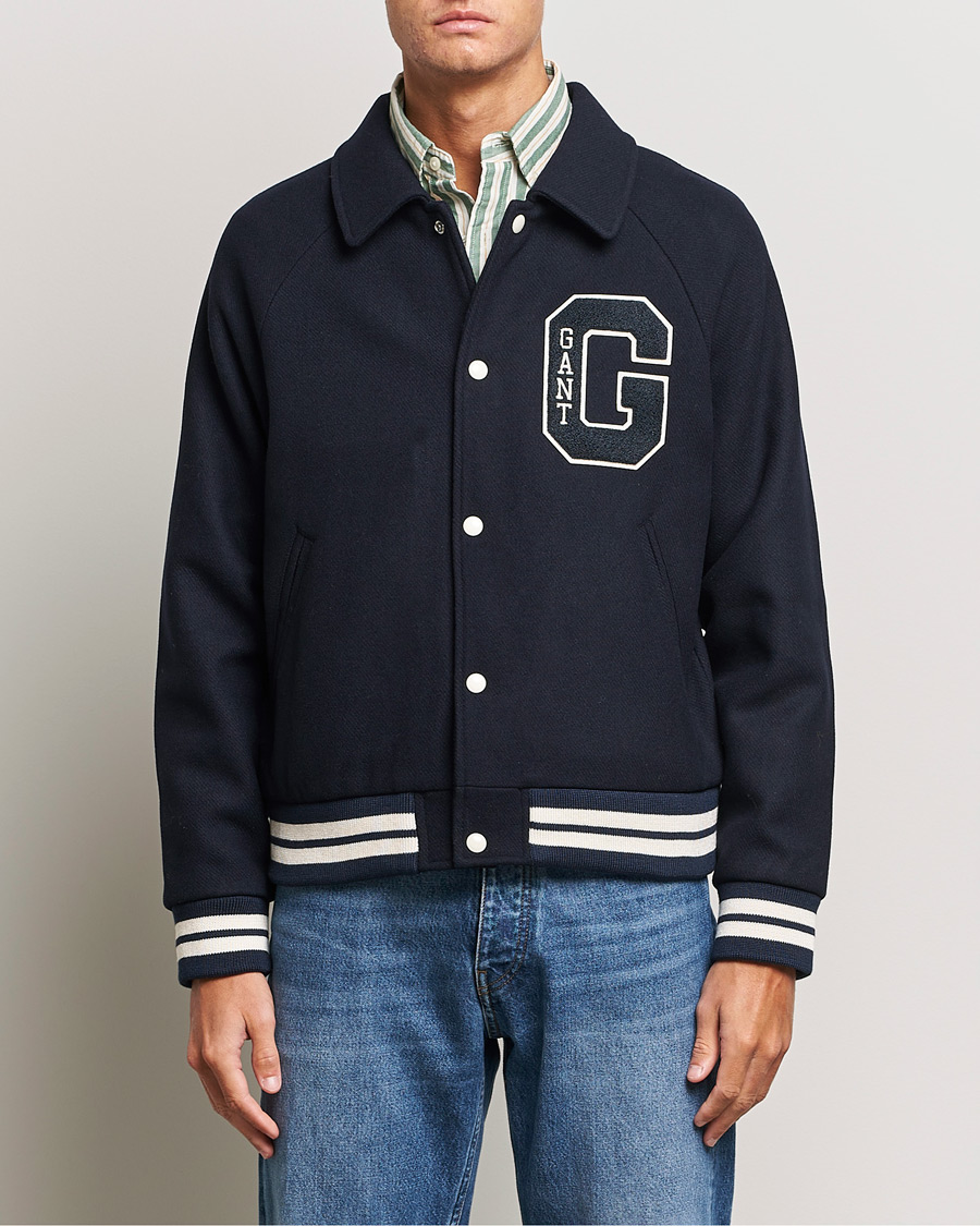 Herr | Jackor | GANT | Wool Varsity Jacket Evening Blue