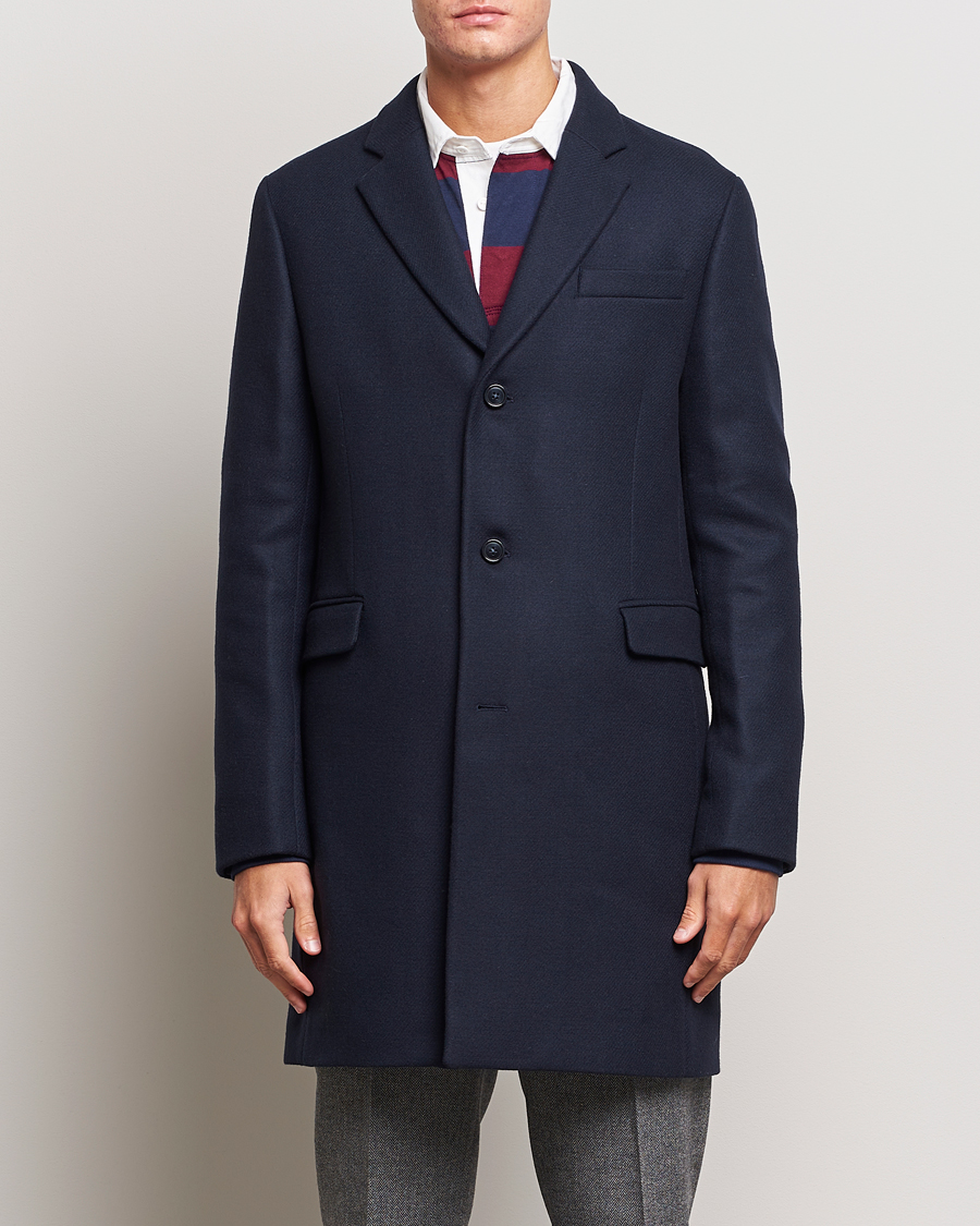 Herr | Jackor | GANT | Tailored Wool Coat Night Blue