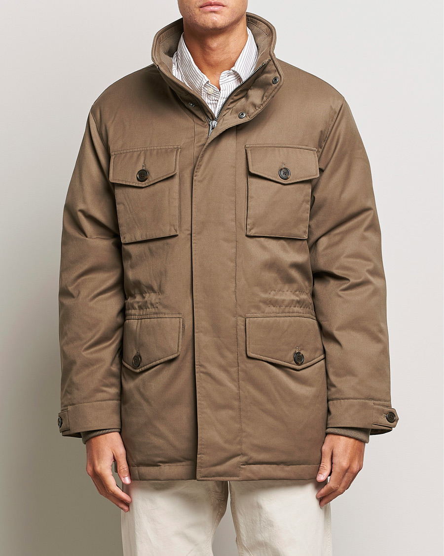 Herr | Jackor | GANT | Flannel Padded Field jacket Desert Brown