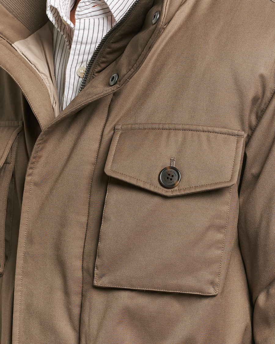 Herr | Jackor | GANT | Flannel Padded Field jacket Desert Brown