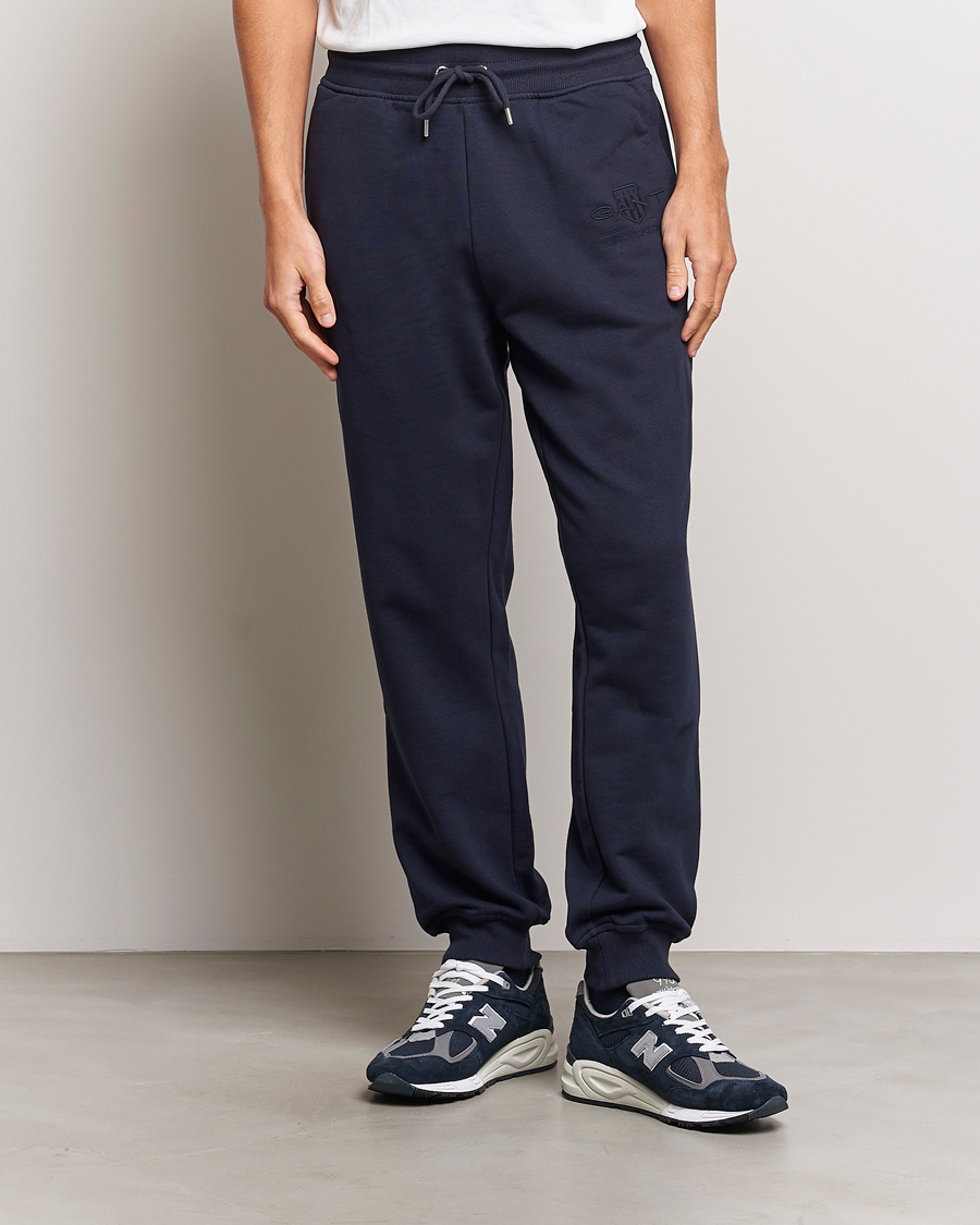 Herr | Byxor | GANT | Archive Shield Sweatpants Evening Blue