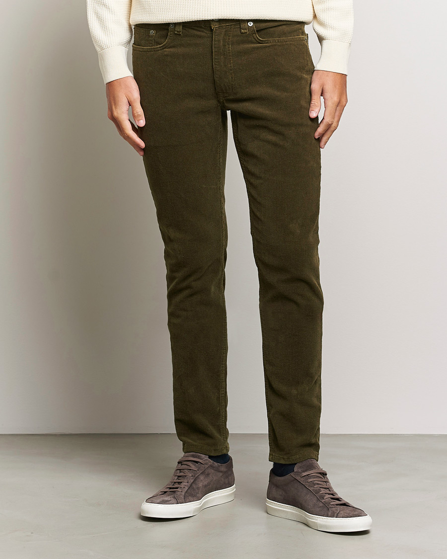 Herr | Byxor | GANT | Cord 5-Pocket Jeans Dark Cactus