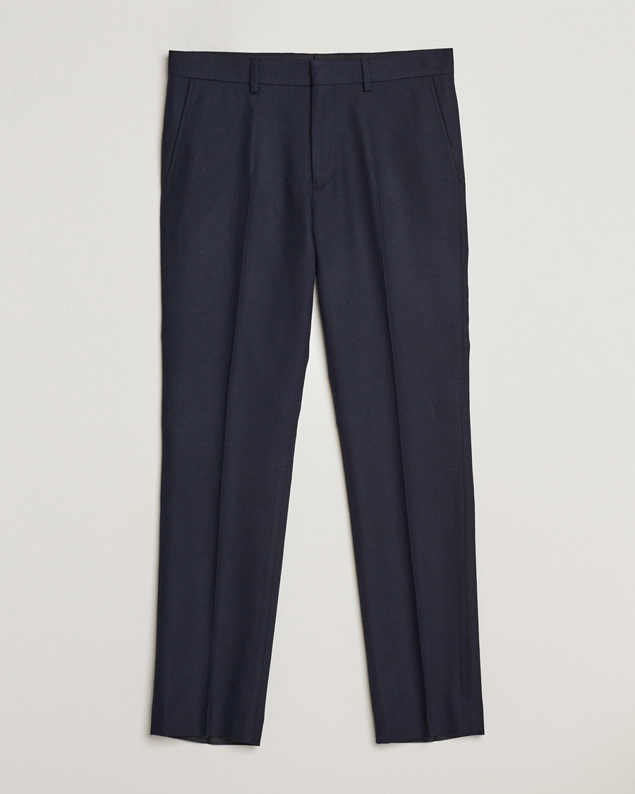 Herr | Byxor | Gant | Slim Flannel Pants Evening Blue