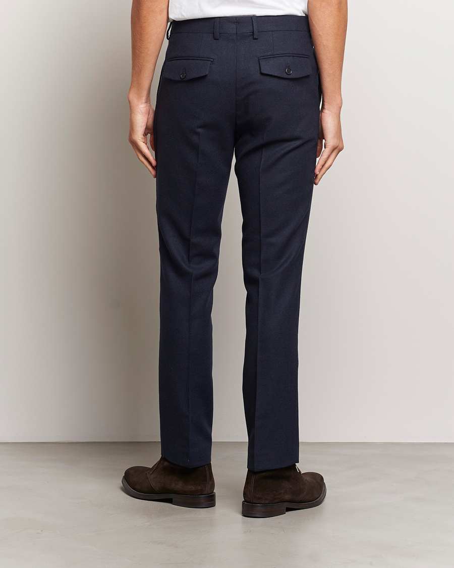 Herr | Byxor | GANT | Slim Flannel Pants Evening Blue