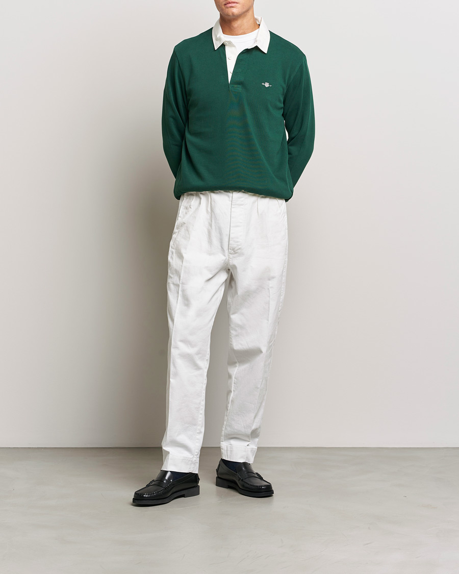 Herr | Tröjor | GANT | Original Solid Heavy Rugger Tartan Green