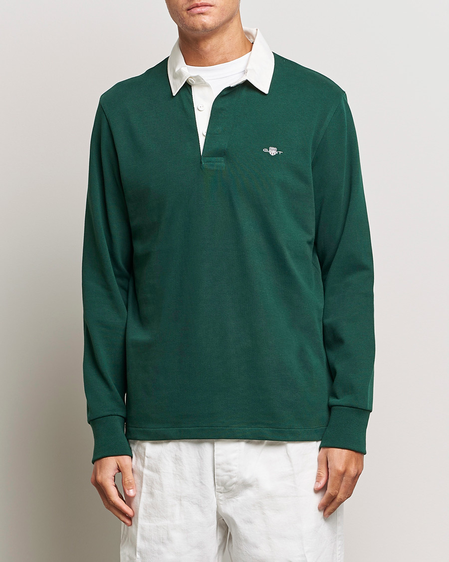 Herr | Tröjor | GANT | Original Solid Heavy Rugger Tartan Green