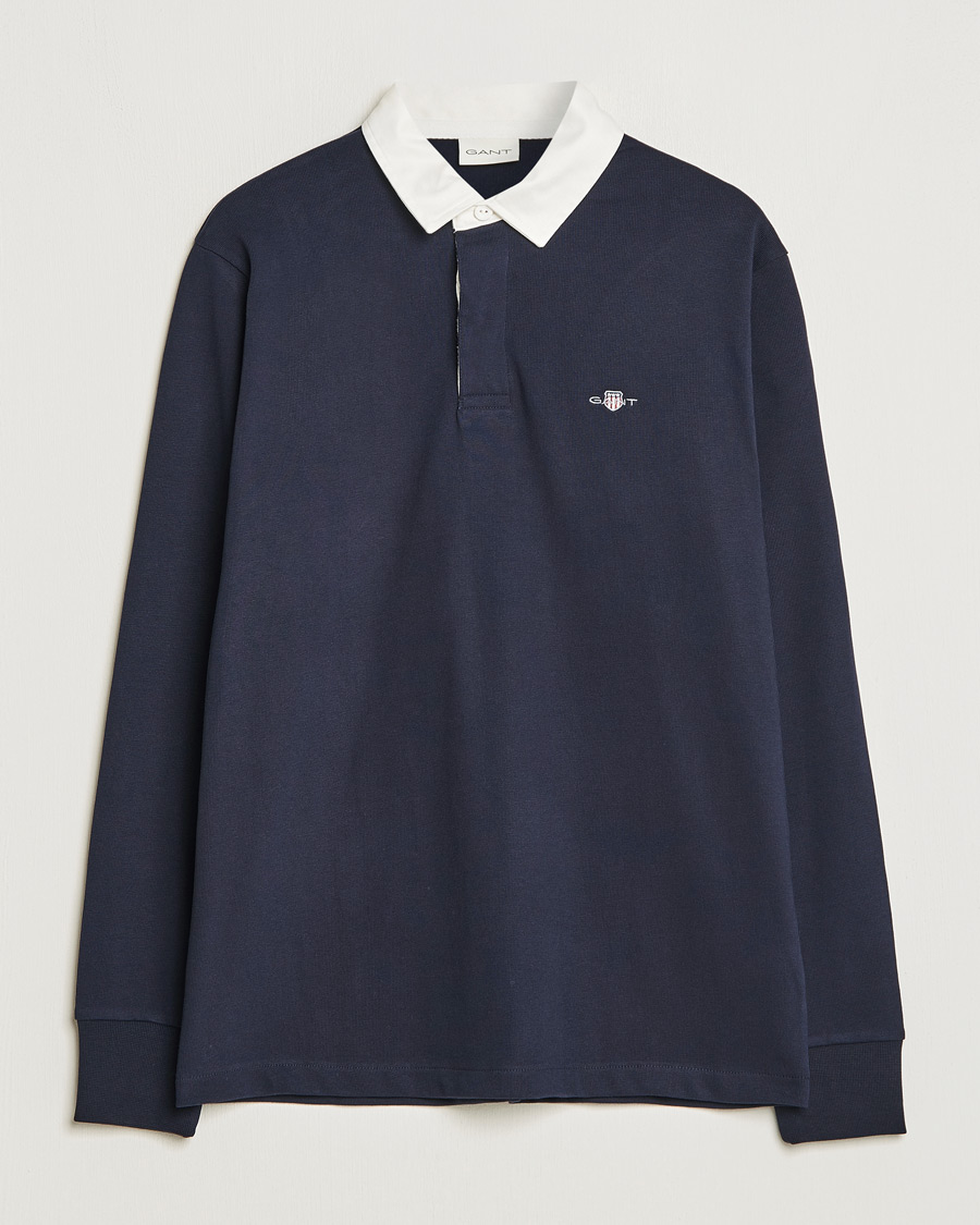 Herr | Tröjor | GANT | Reg Shield Heavy Rugger Evening Blue