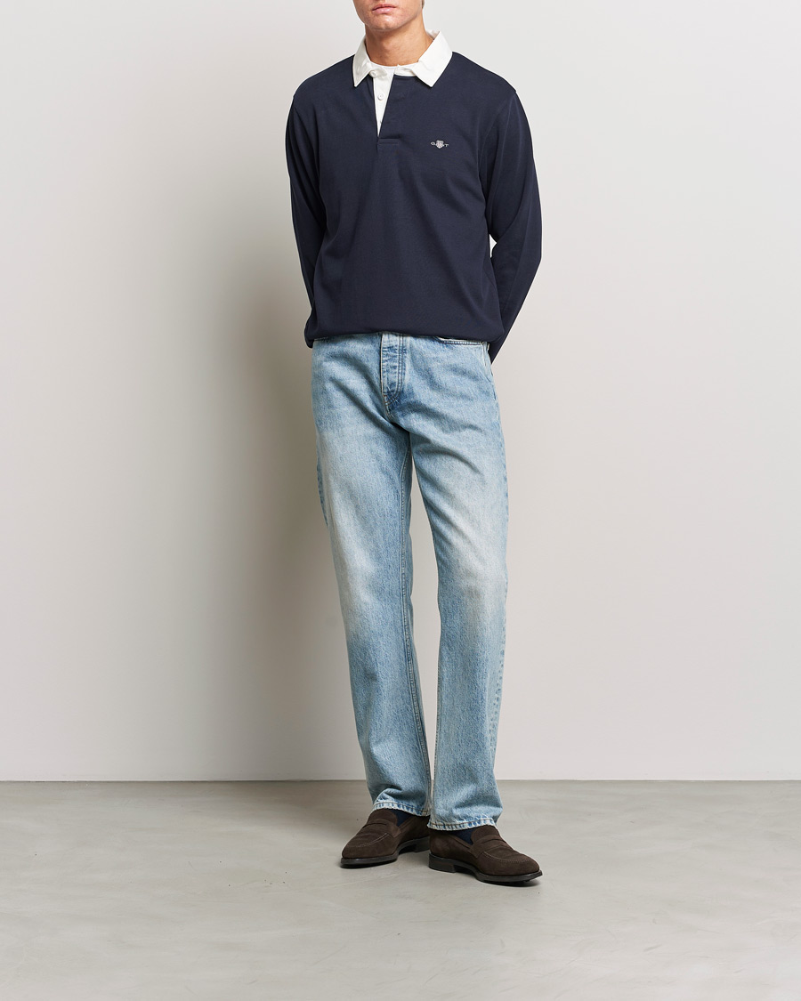 Herr | Tröjor | GANT | Reg Shield Heavy Rugger Evening Blue