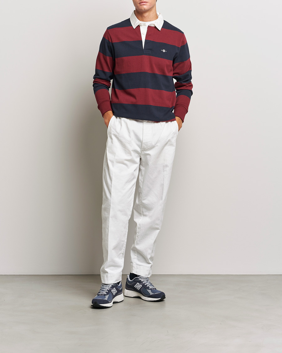 Herr | Tröjor | GANT | Original Barstripe Heavy Rugger Plumped Red
