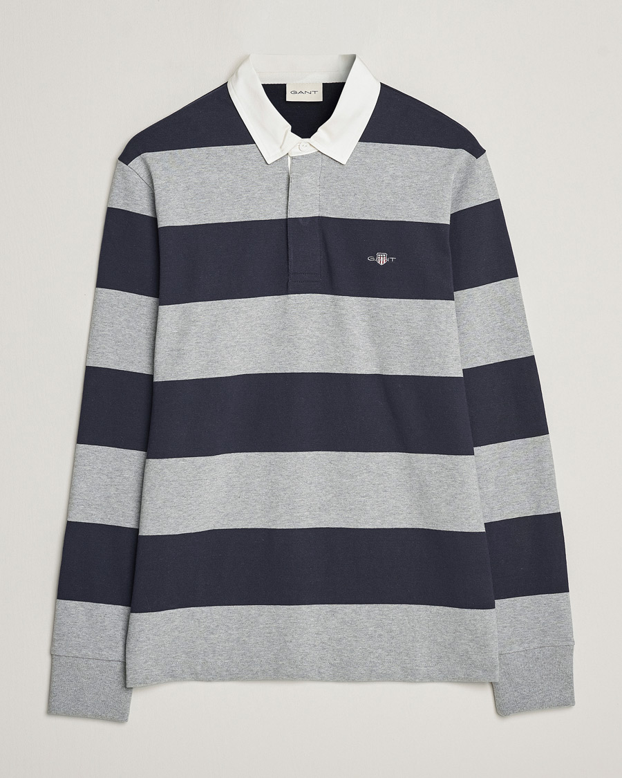 Herr | Tröjor | GANT | Barstriped Rugger Grey/Navy