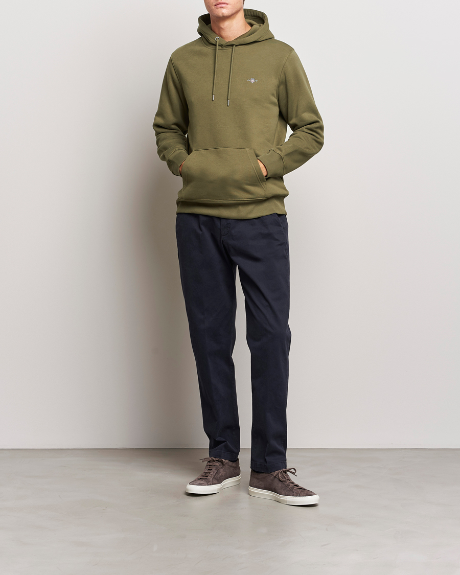 Herr | Tröjor | GANT | Original Shield Logo Hoodie Juniper Green