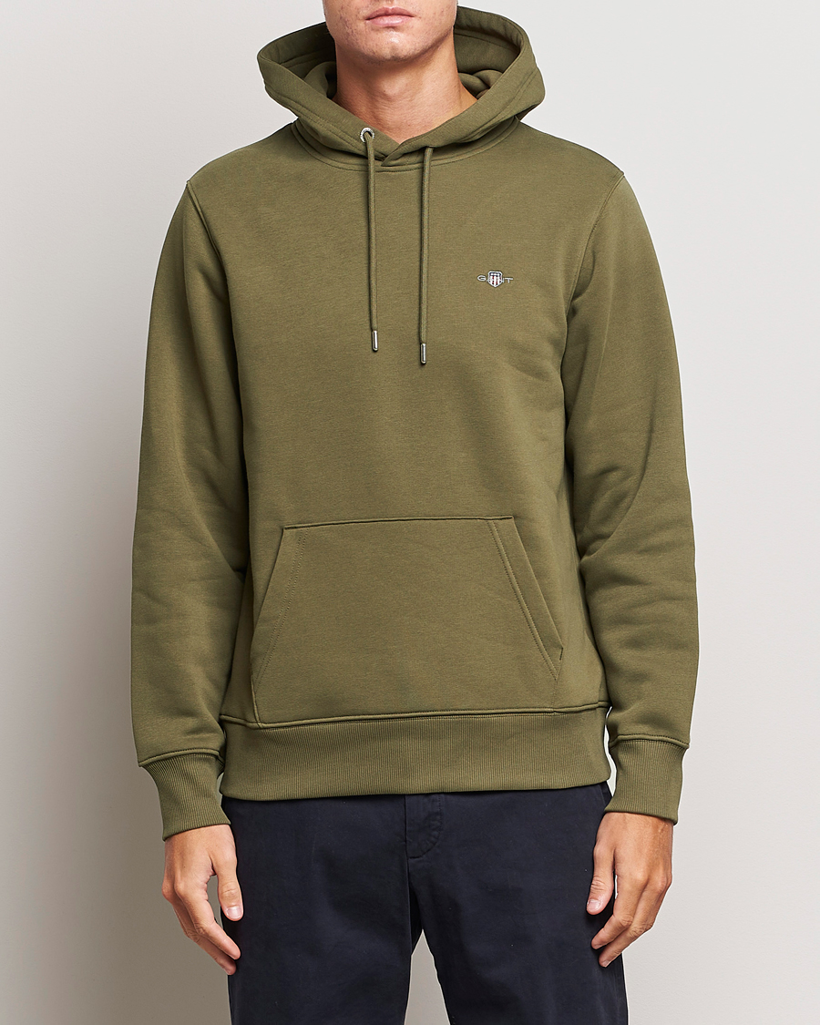 Herr | Tröjor | GANT | Original Shield Logo Hoodie Juniper Green
