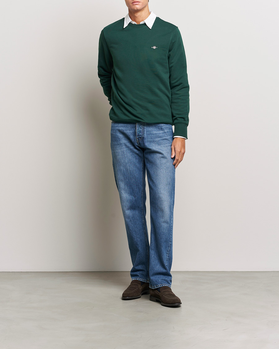 Herr | Tröjor | GANT | Original Crew Neck Sweatshirt Tartan Green