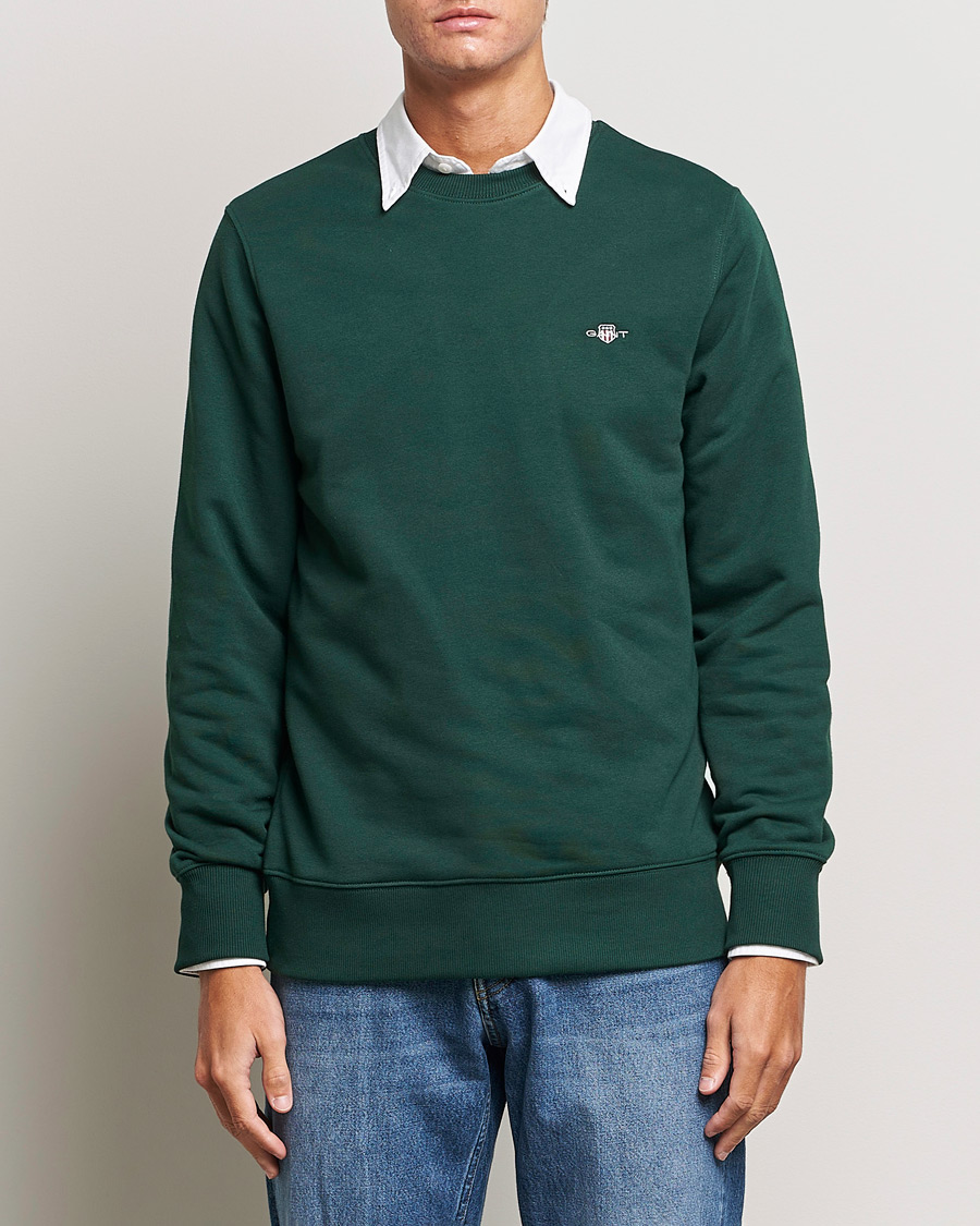 Herr | Tröjor | GANT | Original Crew Neck Sweatshirt Tartan Green