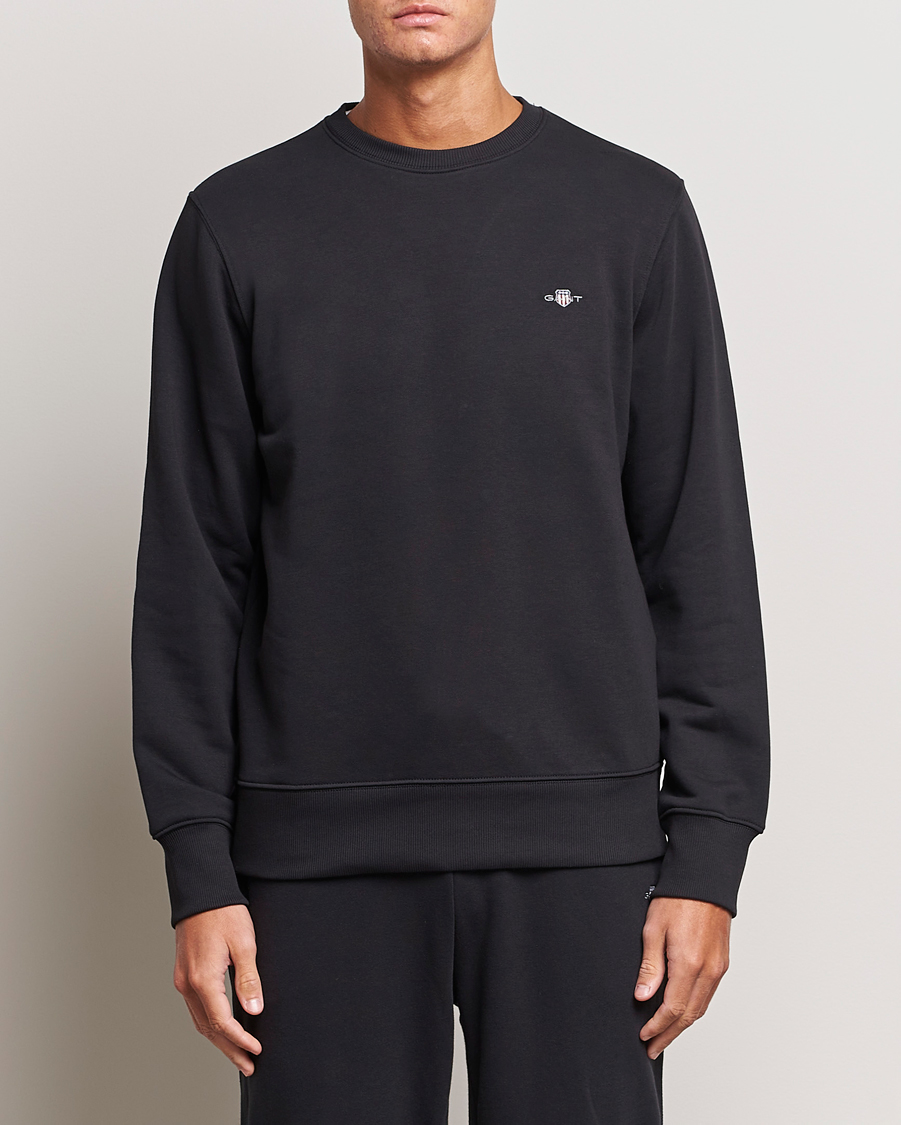 Herr | Preppy Authentic | GANT | Original Crew Neck Sweatshirt Black