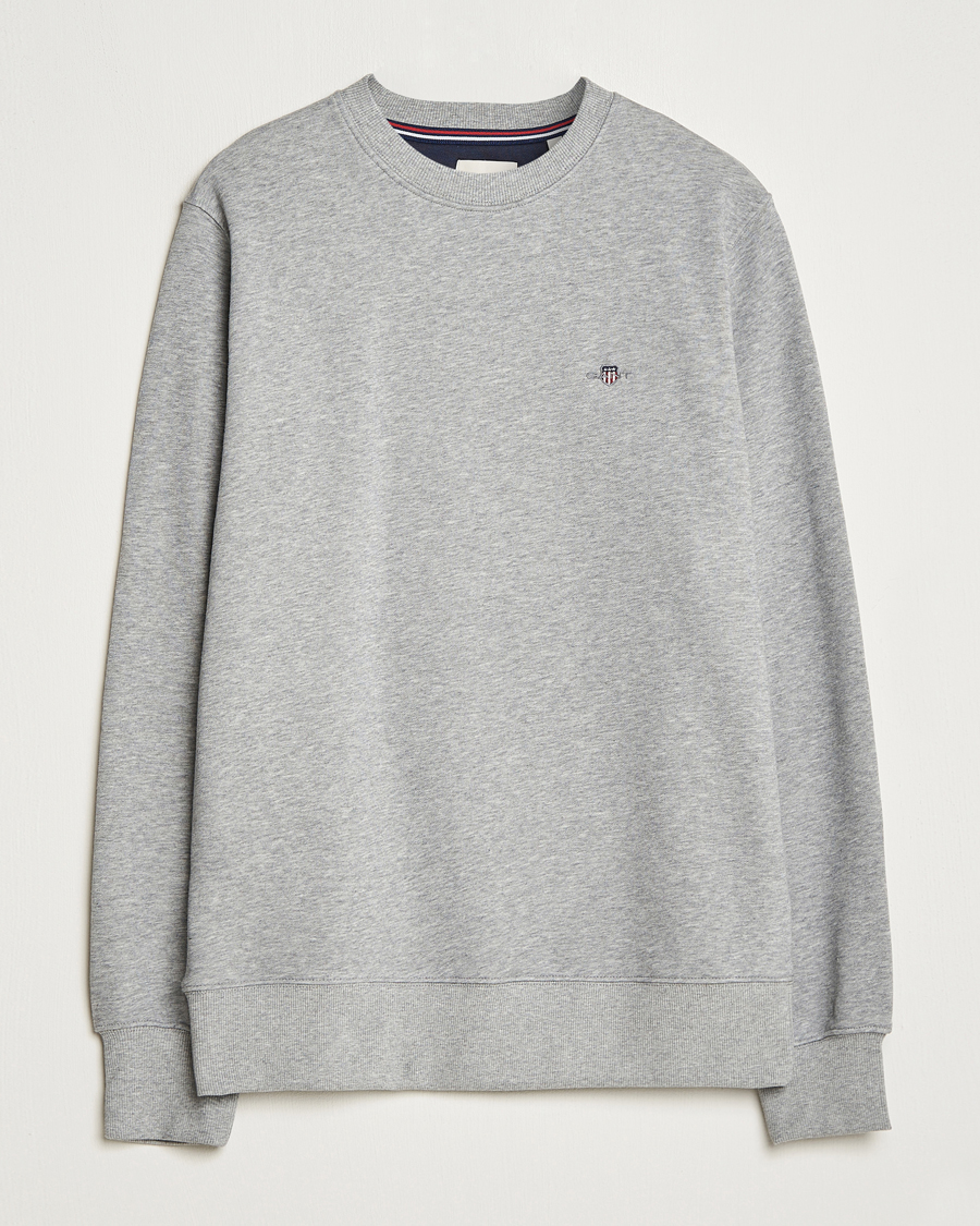 Herr | Tröjor | GANT | Original Crew Neck Sweatshirt Grey Melange