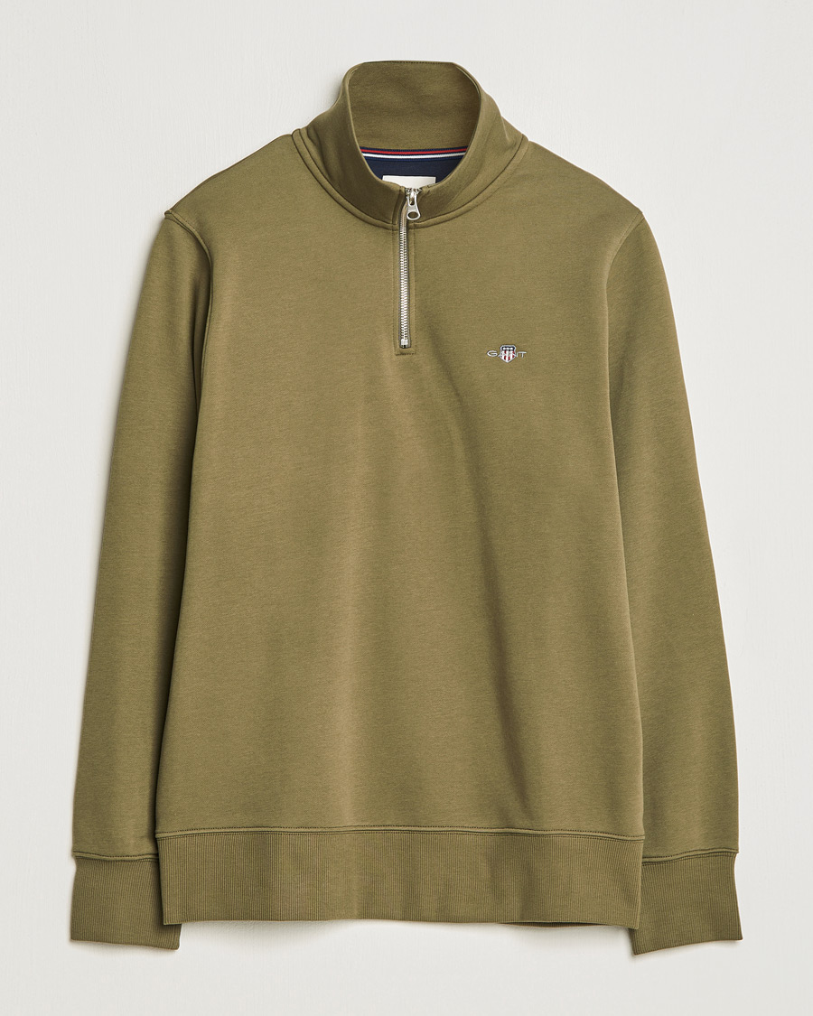 Herr | Tröjor | GANT | Original Half Zip Sweater Juniper Green