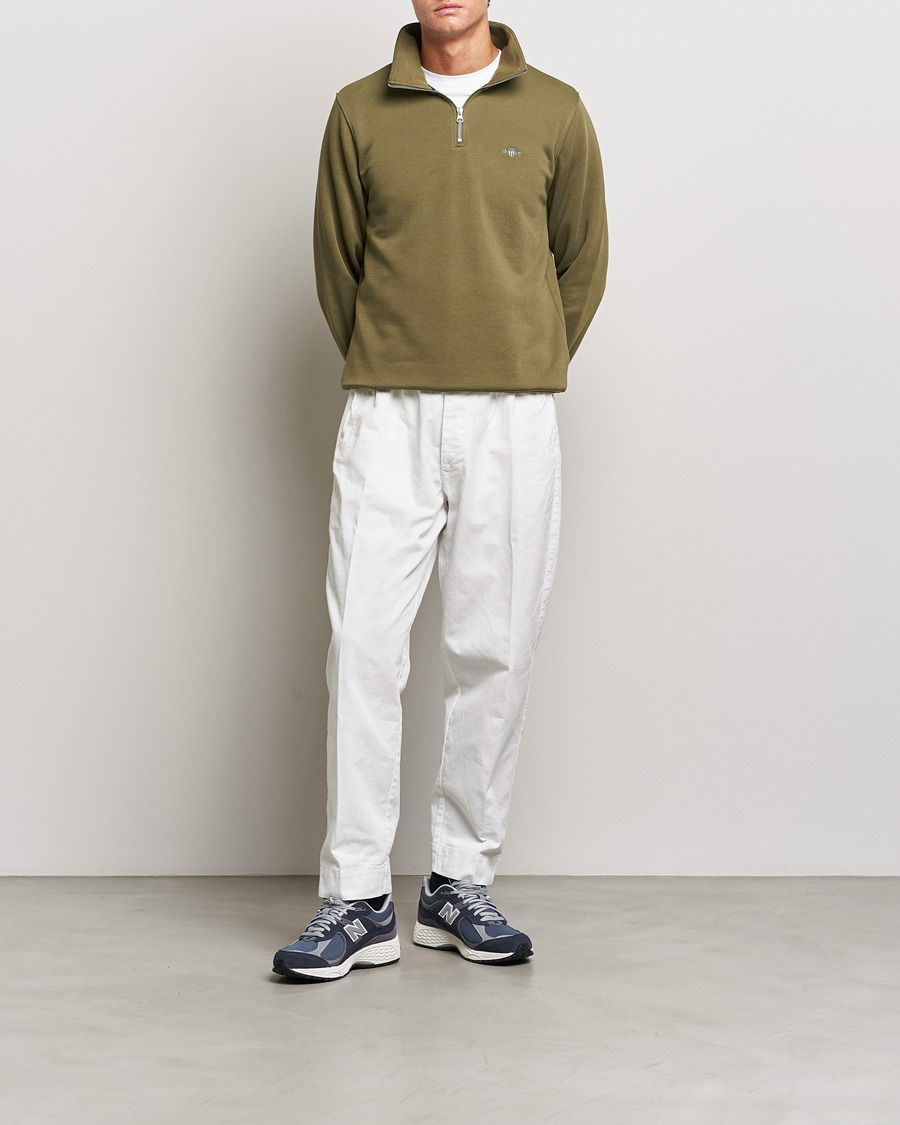 Herr | Tröjor | GANT | Original Half Zip Sweater Juniper Green