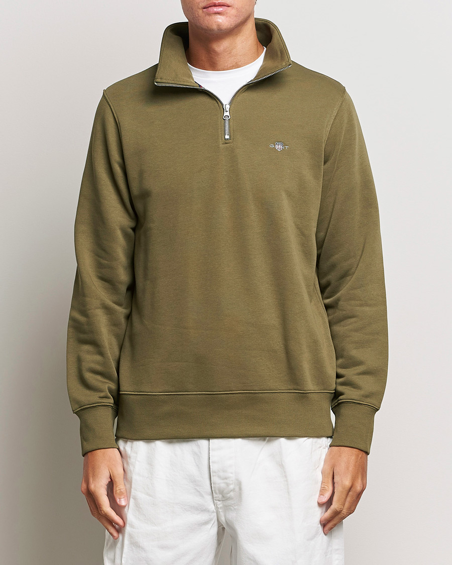Herr | Tröjor | GANT | Original Half Zip Sweater Juniper Green