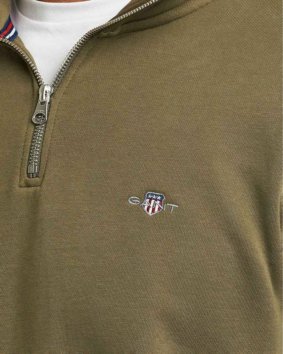 Herr | Tröjor | GANT | Original Half Zip Sweater Juniper Green