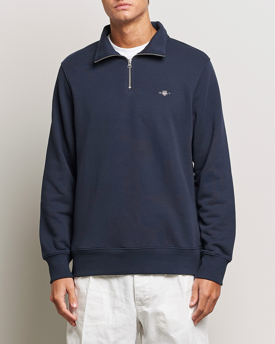 Herr |  | GANT | Original Shield Half Zip Sweater Evening Blue