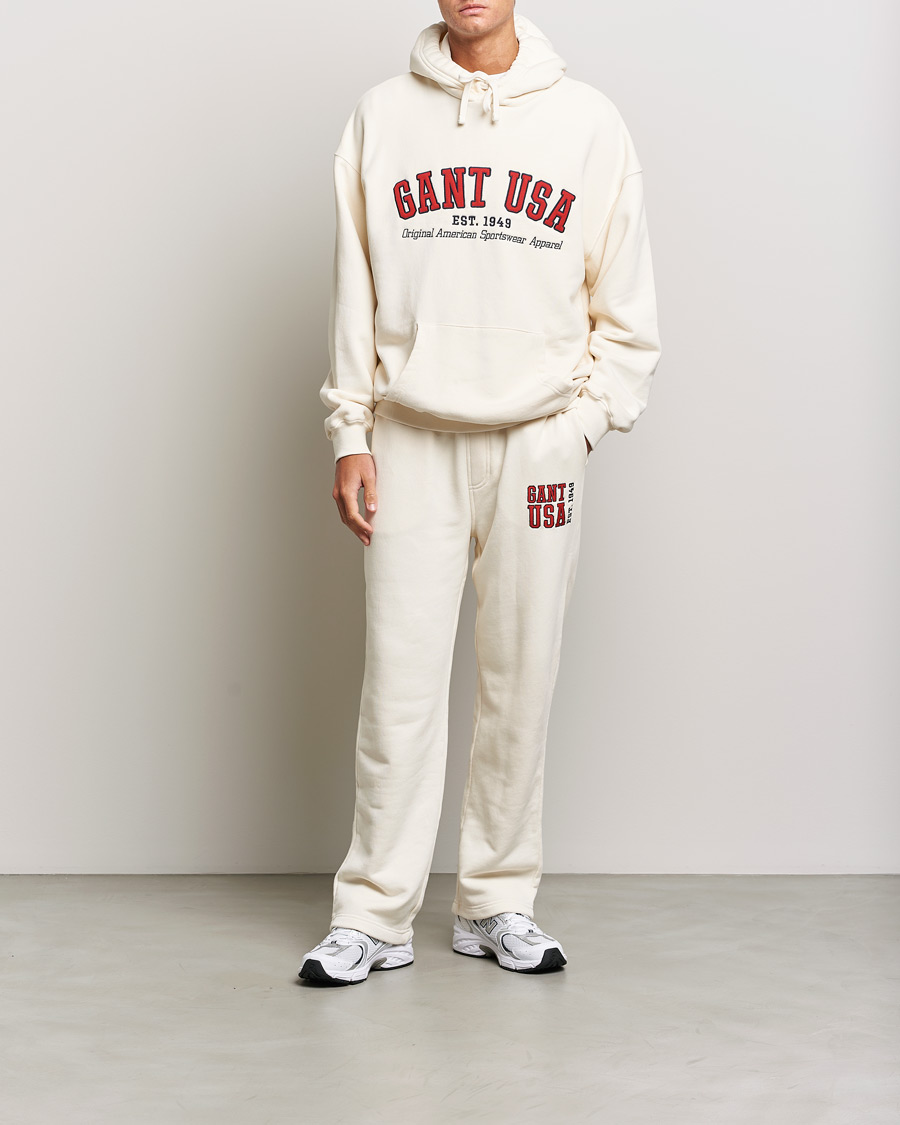 Herr | Tröjor | GANT | USA Hoodie Cream